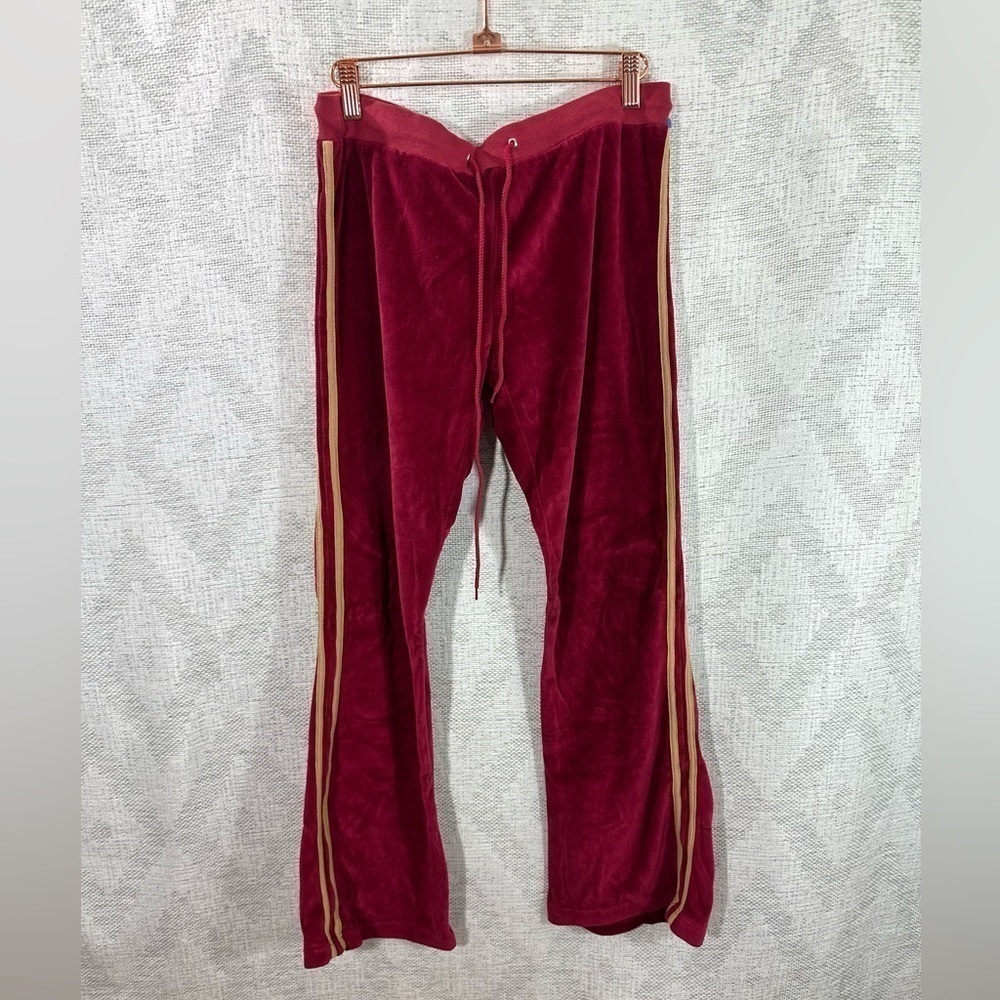 Y2K Hale Bob red velour sweat pants size M